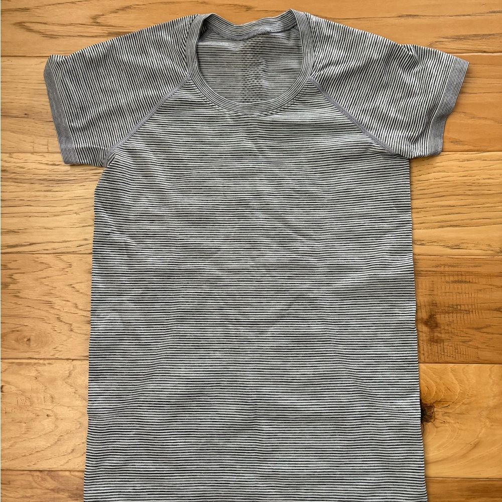 EUC Lululemon Swiftly Short-Sleeve Striped T-Shirt
